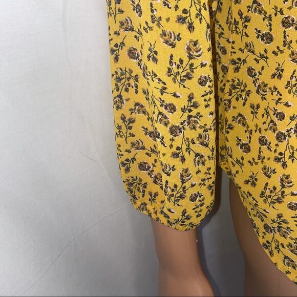 Mason & Belle blouse Stitch Fix Boho Peasant Top SZ XS yellow floral flowy - Picture 6 of 14